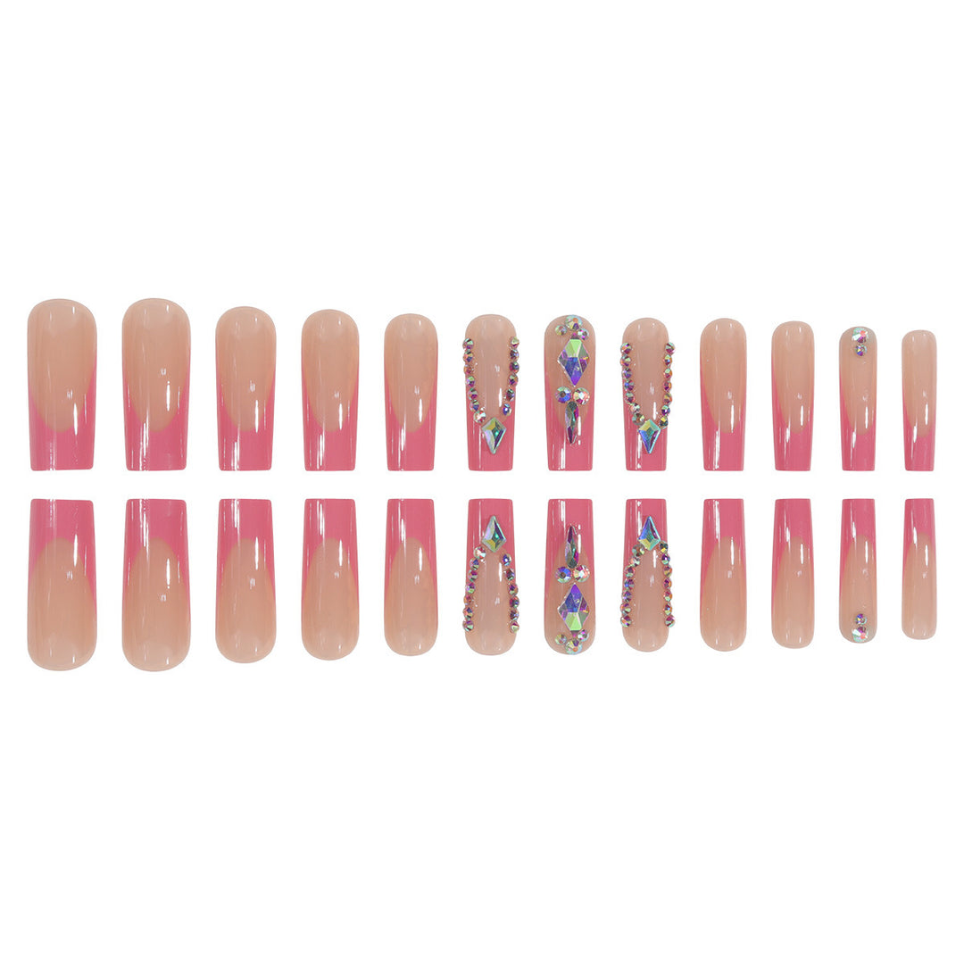 Luxury Press-On Nail Extensions with Crystal Accents Bowlift