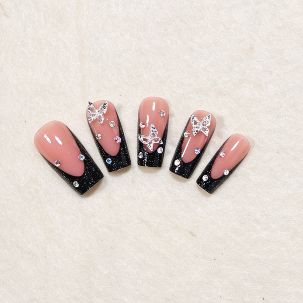Butterfly Accented Press-On Nail Art Set Bowlift