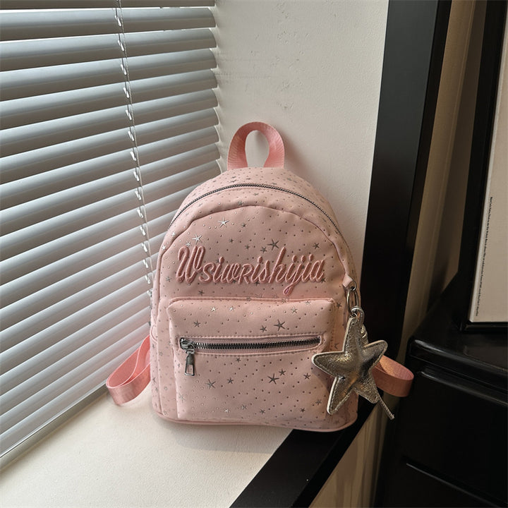 Stylish Star-Embellished Mini Backpack
