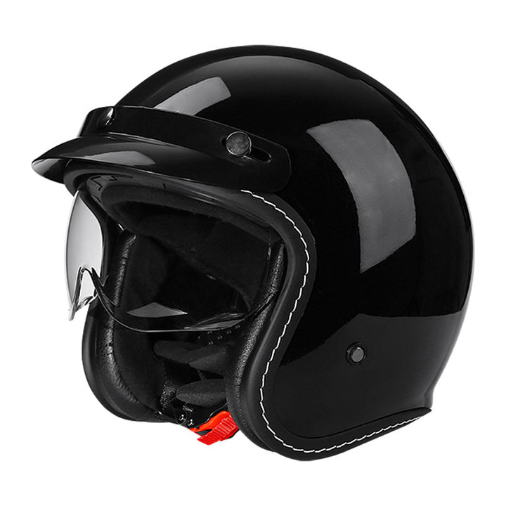 Retro Open-Face Motorcycle Helmet Bowlift