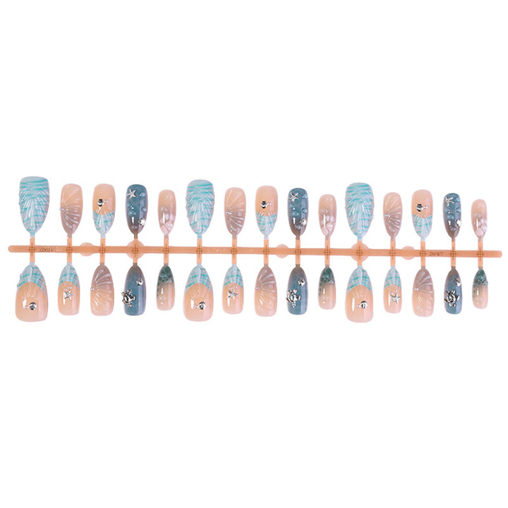 Artistic Press-On Nail Set with Decorative Elements Bowlift