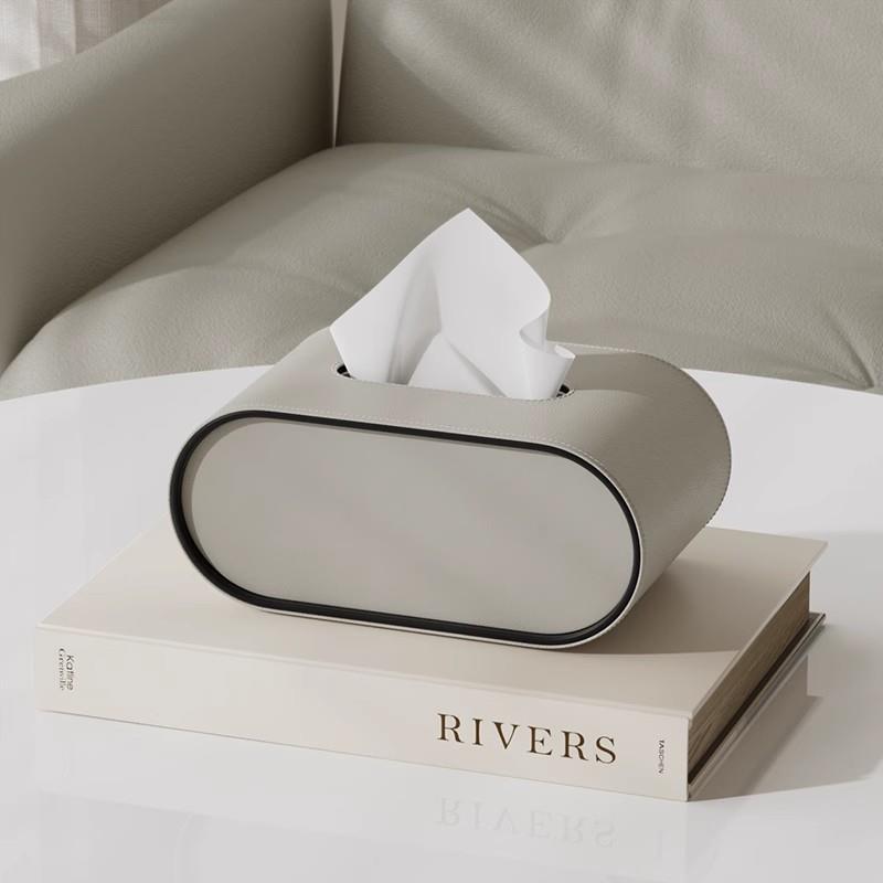 BowLift | Tissue box - Oval Elegance - Leather design - Functional & Stylish