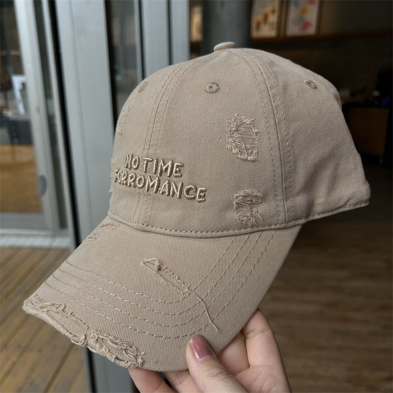 Women's Distressed Cotton Adjustable Baseball Cap Bowlift 1784084193
