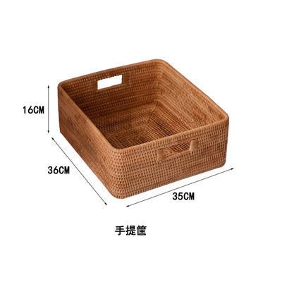 Women rectangular storage basket made of natural material Bowlift