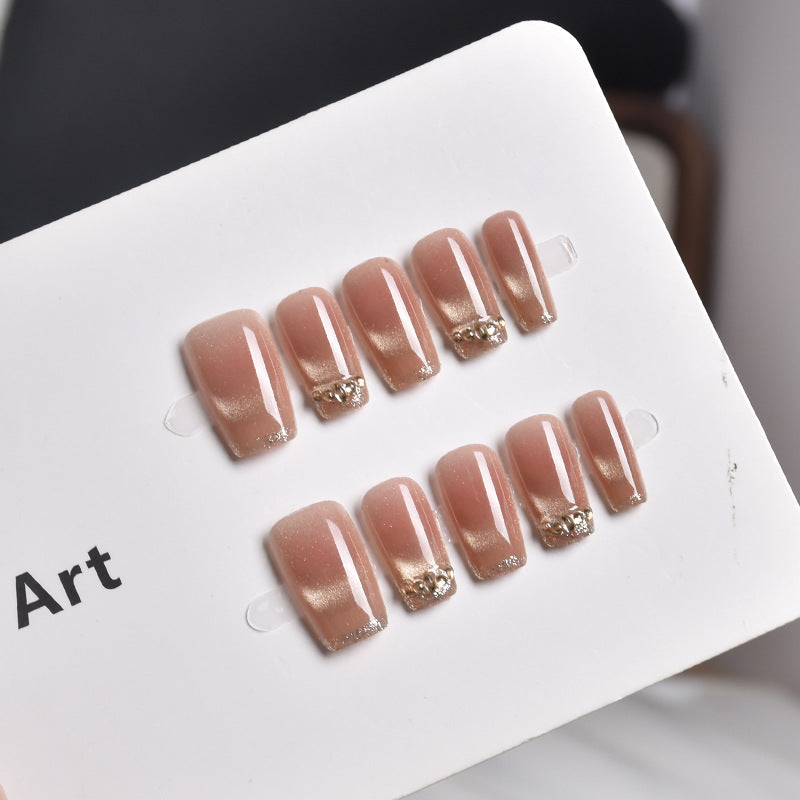 Elegant Glitter Tip Press-On Nail Set Bowlift