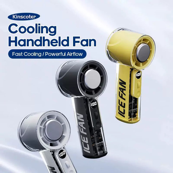 Unisex One Size Handheld Rechargeable Mini Cooling Fan with Adjustable High-Speed Airflow and LED Digital Display Bowlift