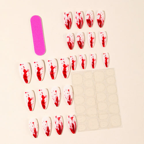 Gothic Blood Splatter Nail Art Extensions Bowlift