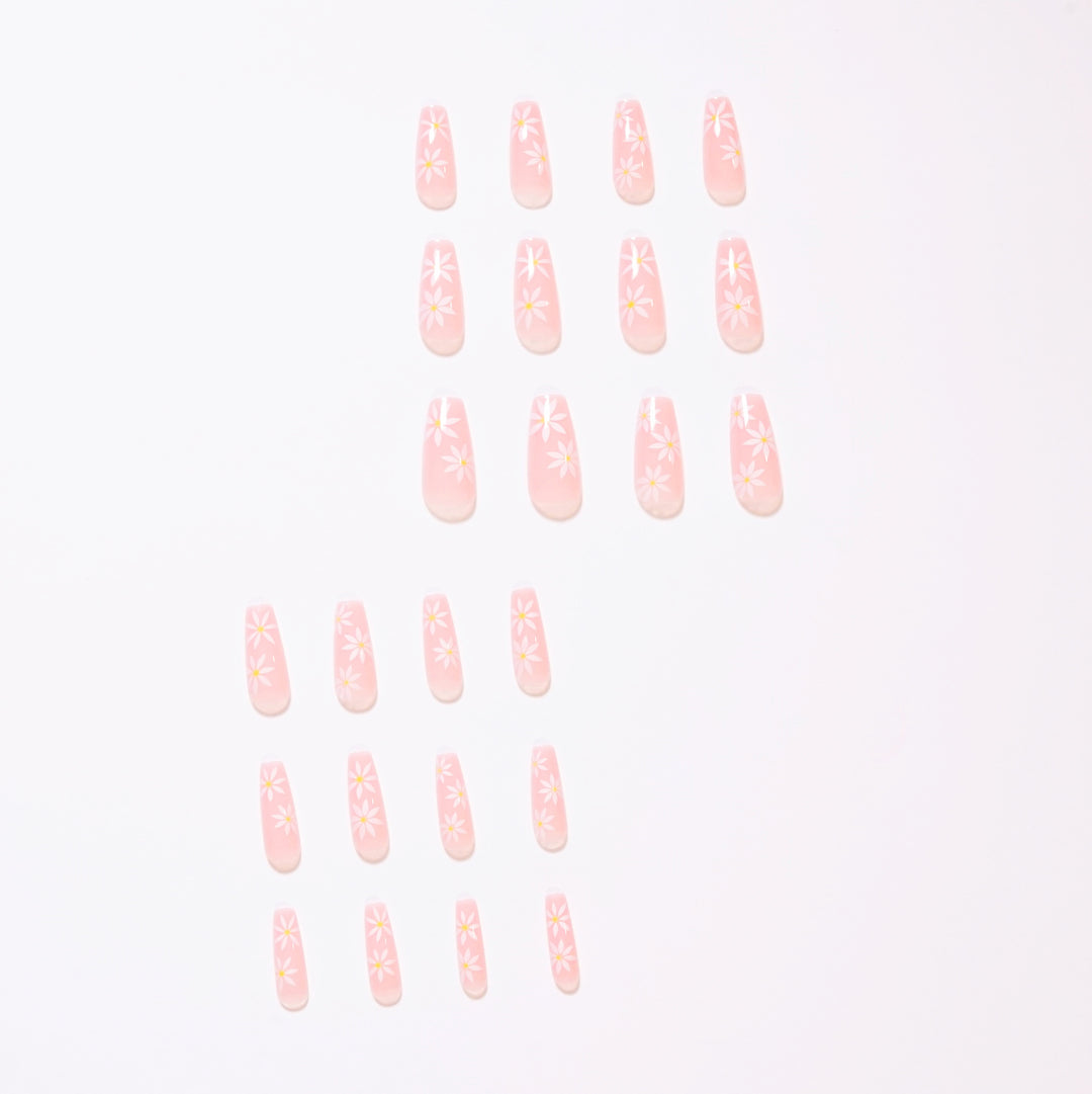 Artistic Nail Extensions with Blooming Accents Bowlift