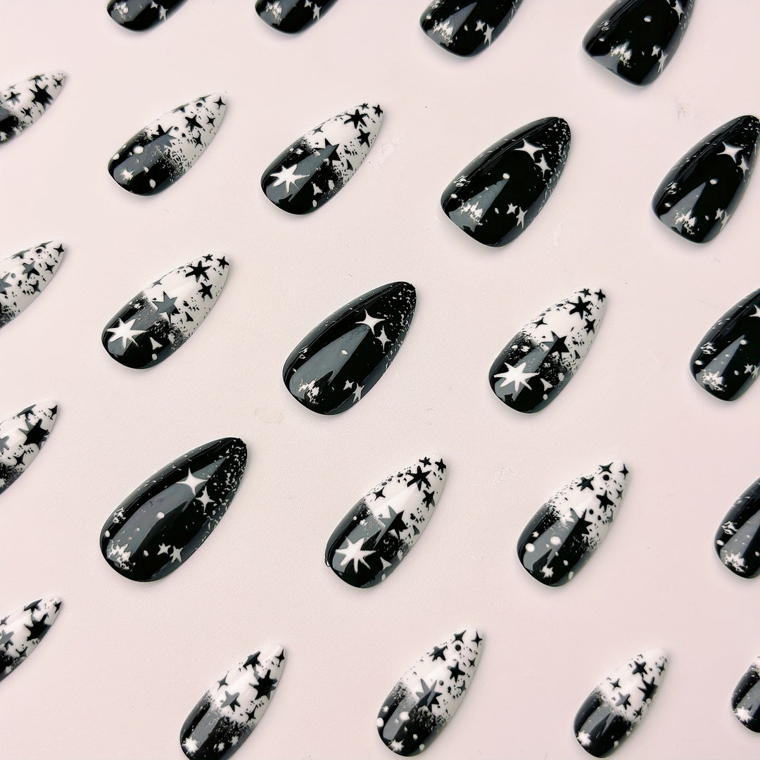 Artificial nail set with star motif Bowlift