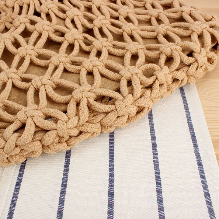 Handbag with Artistic Macrame Design Bowlift