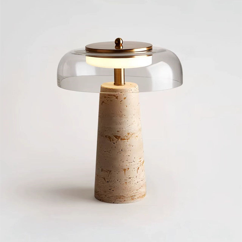 Modern Sculptural Table Lamp with Elegant Glass Top