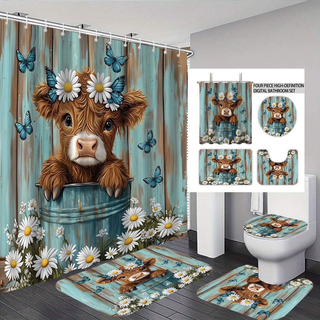 Cute Cow-Themed Digital Bathroom Set Bowlift