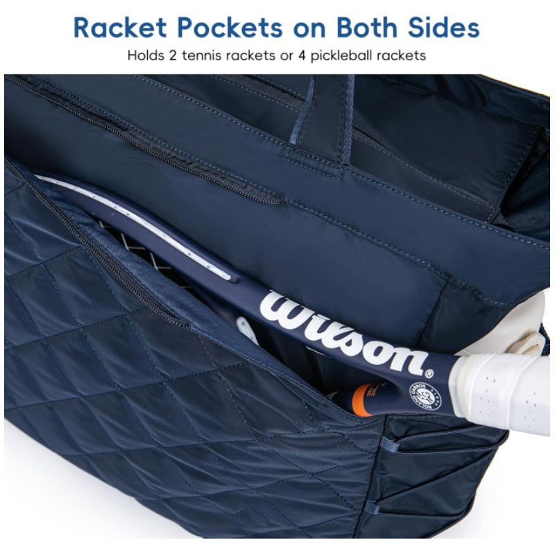 Quilted Multi-Functional Tennis Tote Bag Bowlift