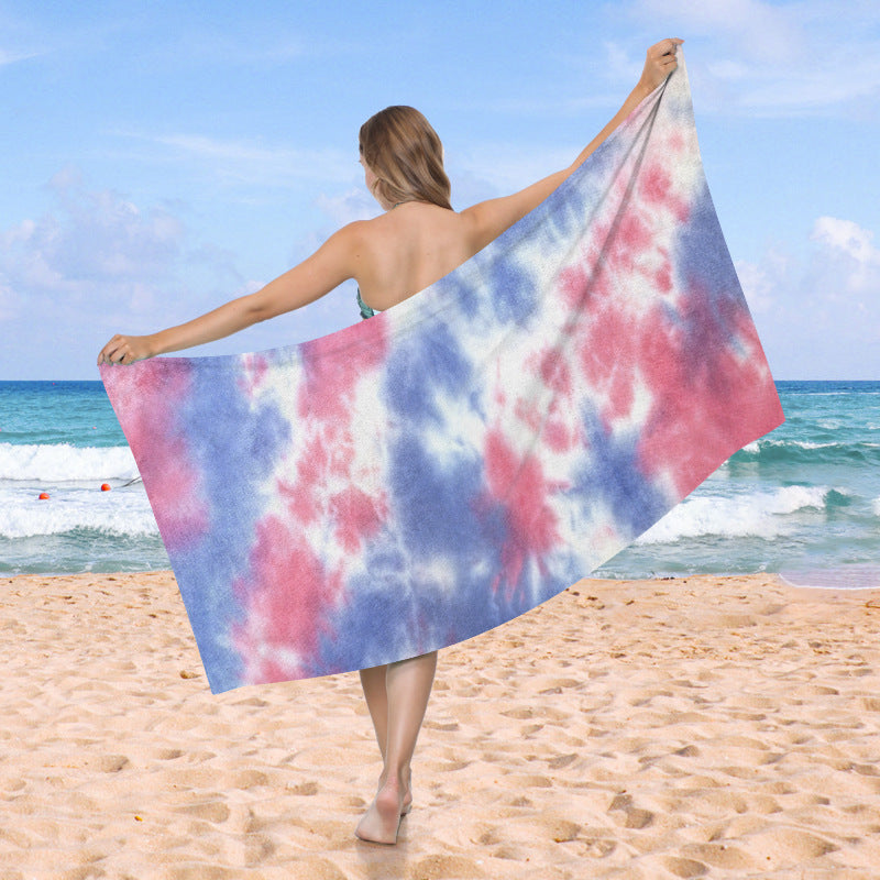 generously cut beach towel with TIE-DYE pattern Bowlift
