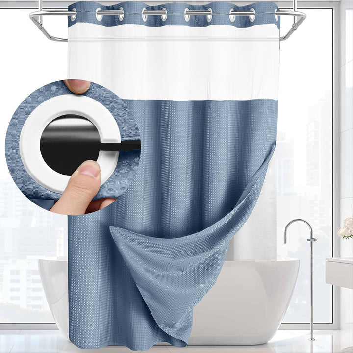 Textured Weave Shower Curtain Bowlift