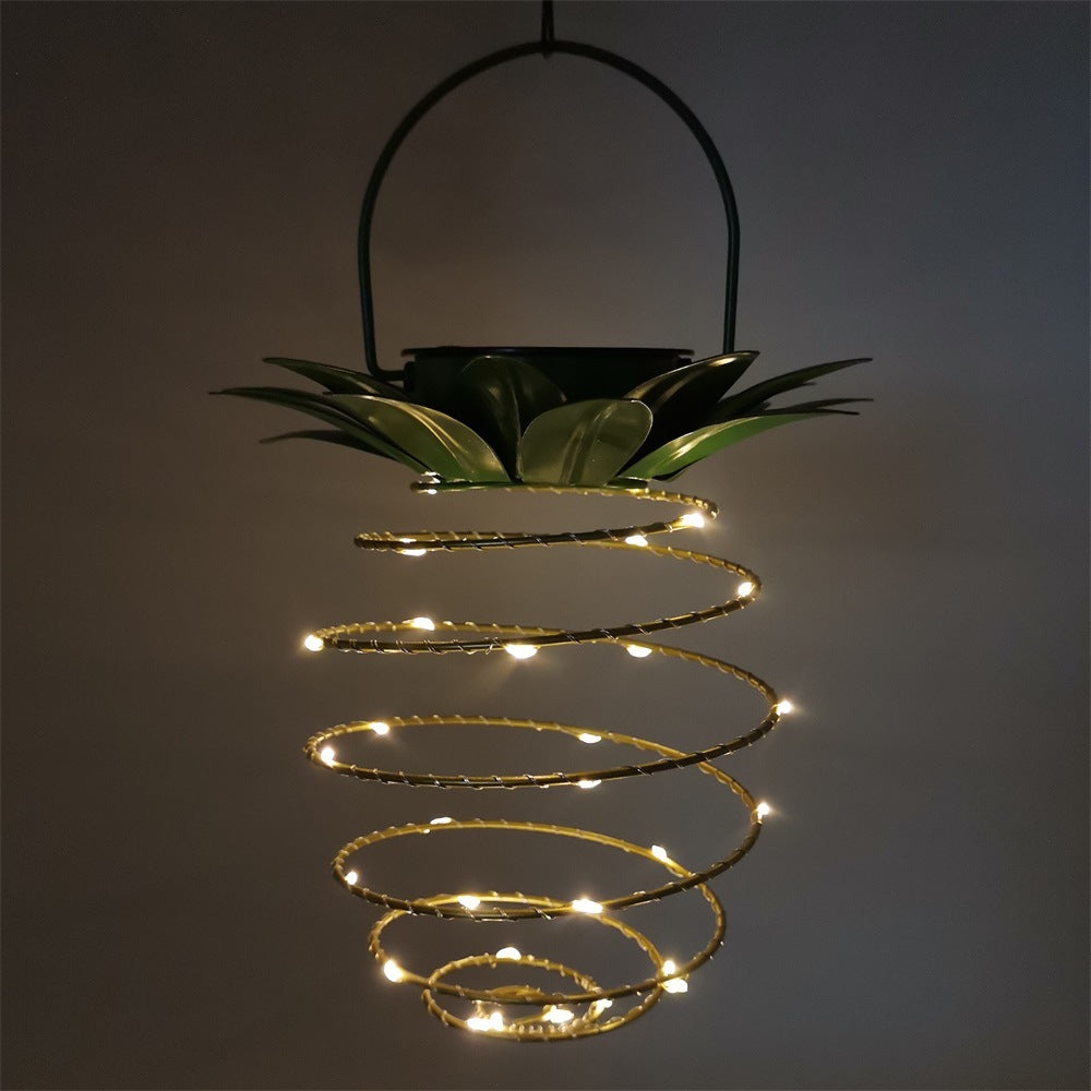 Spiral Pendant LED Hanging Planter Lamp With Faux Tropical Leaf Topper Bowlift