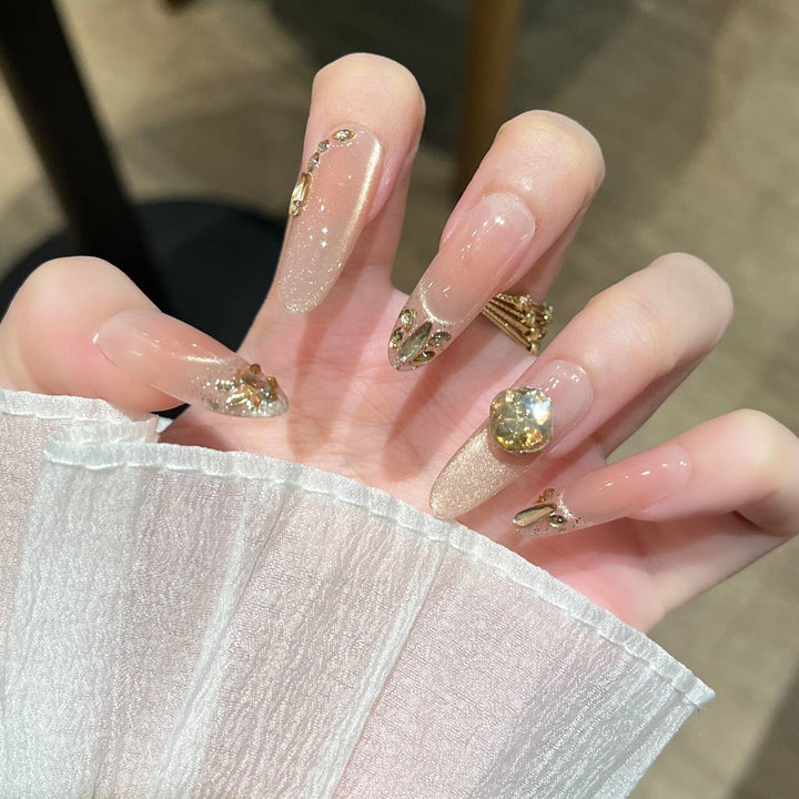 Premium Rhinestone-Embellished Nail Art Extensions Bowlift