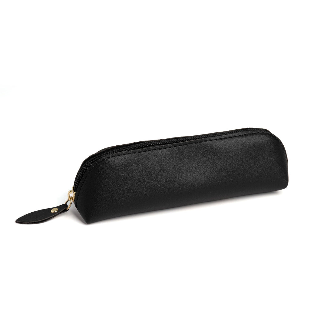 Premium Leather Zippered Pencil Case Bowlift