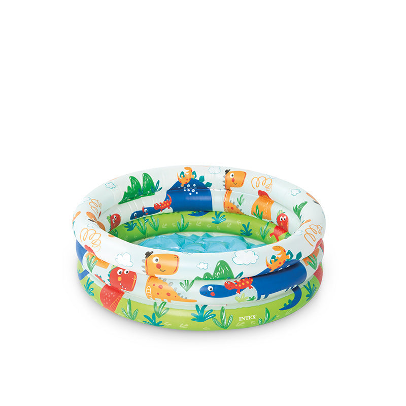 Ladies Inflatable Kiddie Pool with Colorful Dino Designs Bowlift