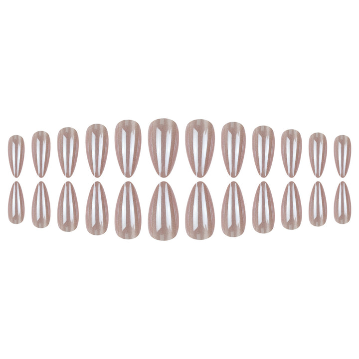Elegant Glossy Stiletto Press-On Nails Bowlift