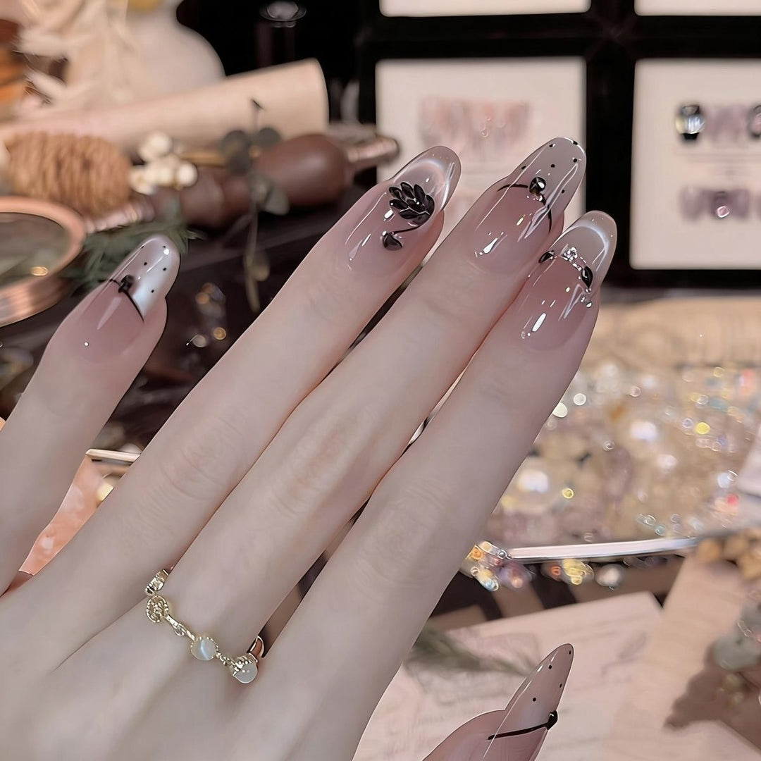 Premium Artistic Press-On Nail Set Bowlift