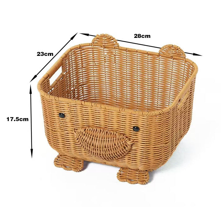 Adorable Decorative Animal Face Storage Basket Bowlift