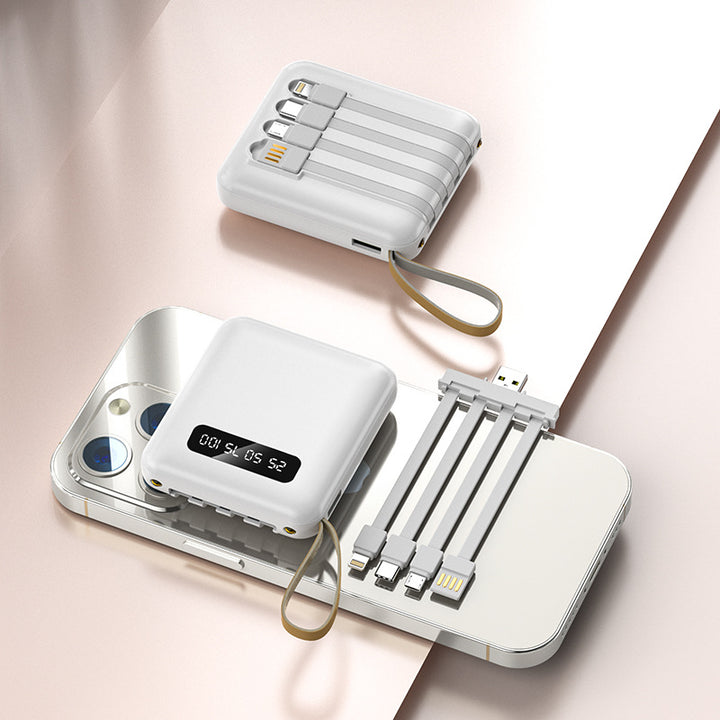 Multifunctional power bank with integrated charging cable Bowlift