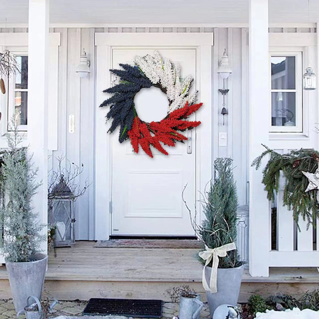 Unisex hanging floral swag with large bow and artificial berry branches Bowlift