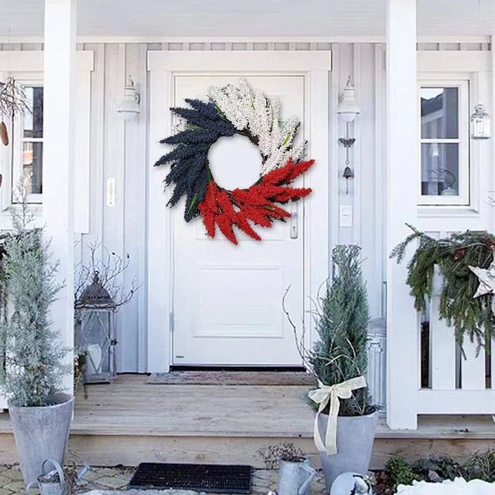 Unisex hanging floral swag with large bow and artificial berry branches Bowlift
