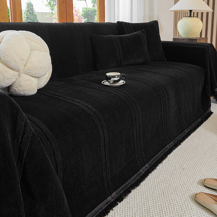 Elegant Striped Sofa Throw Blanket