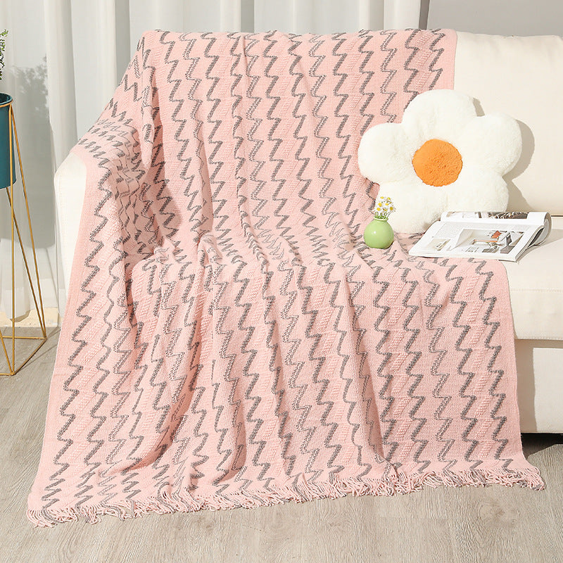 Women's Decorative Zigzag Knit Blanket Bowlift