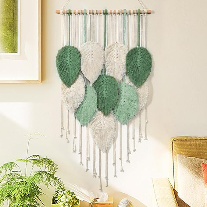 Macrame Leaf Wall Hanging Tapestry Bowlift