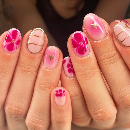 Floral Design Press-On Nail Art Set Bowlift