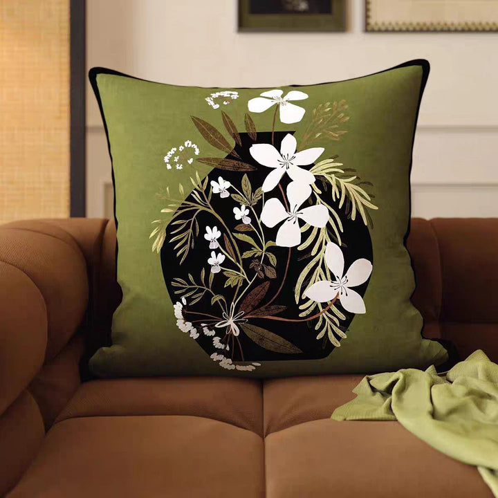 Artistic Floral Pattern Throw Pillow