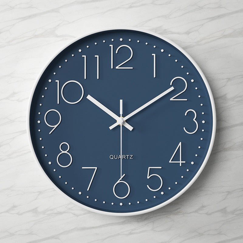 Modern Silent Quartz Large Round Wall Clock Bowlift
