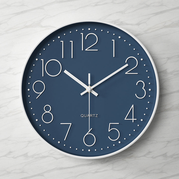 Modern Silent Quartz Large Round Wall Clock Bowlift