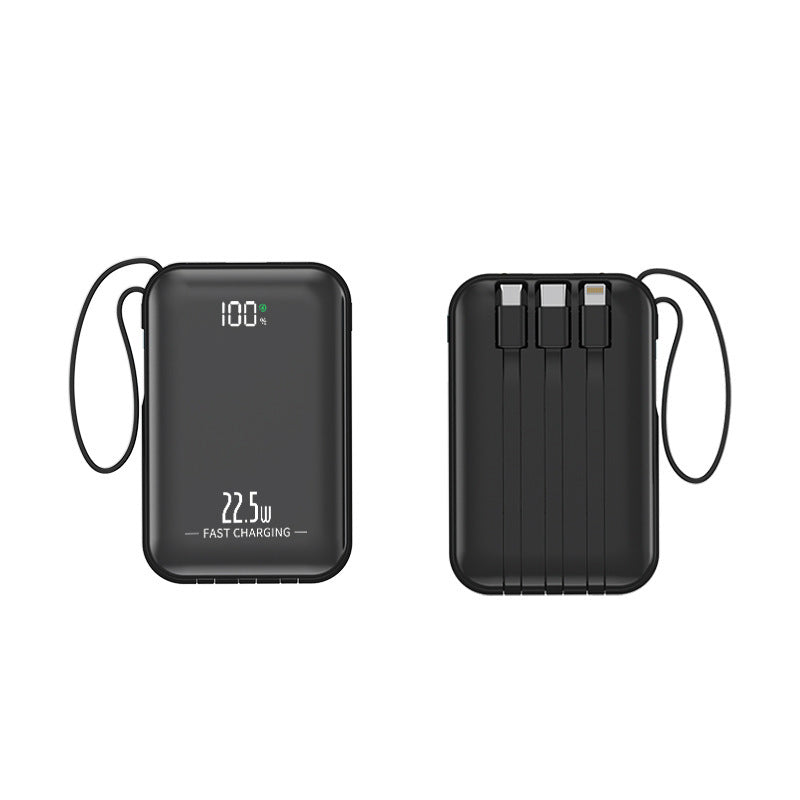 Portable power bank with fast charging and integrated cable system Bowlift