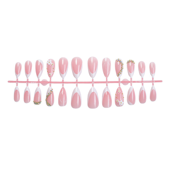 Premium Artistic Press-On Nail Set with Elegant Design Accents Bowlift