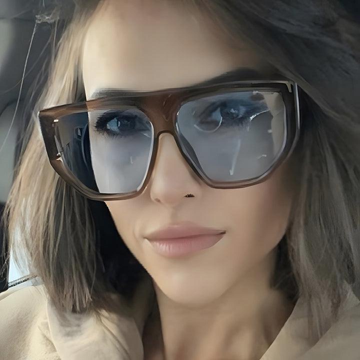 Women's fashionable oversized sunglasses with innovative Bowlift frame