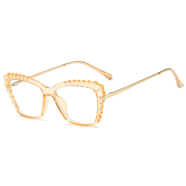 Women oversized glasses with unique wave edge design Bowlift