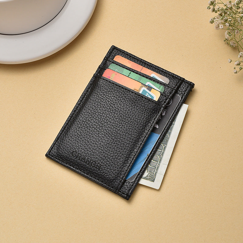 Premium Textured Leather Card Holder Bowlift