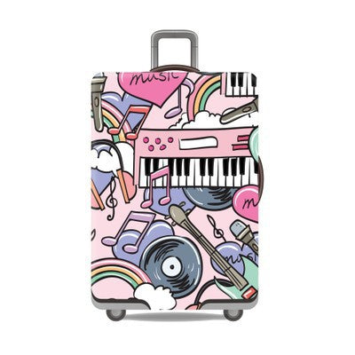 Tropical Leaf Print Hard Shell Luggage Bowlift