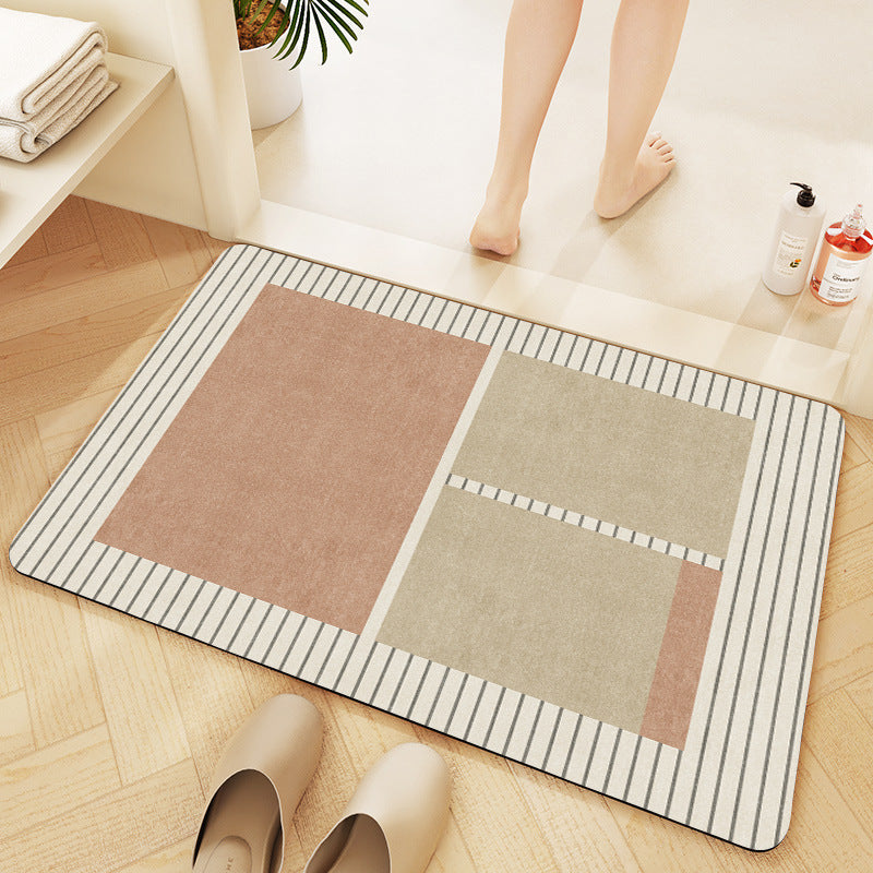 Plush Geometric Bath Mat Bowlift