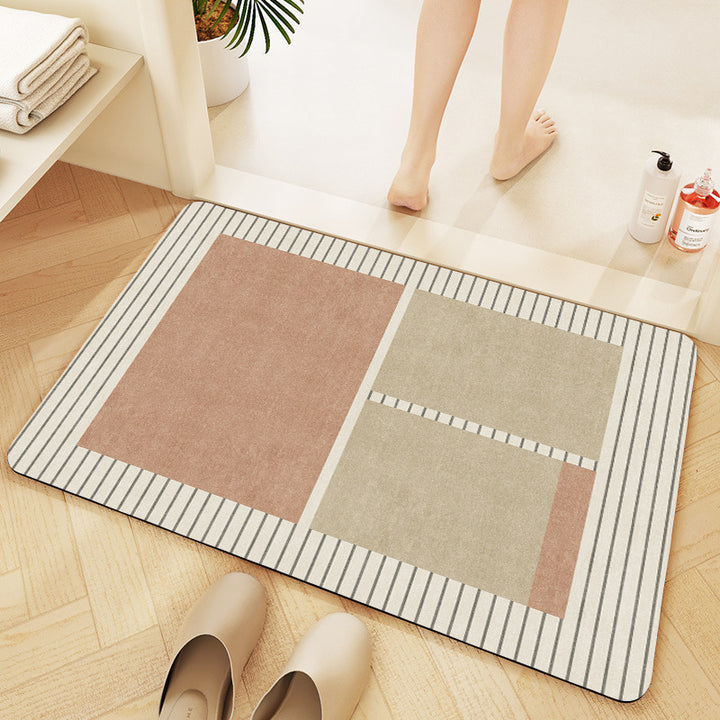 Plush Geometric Bath Mat Bowlift
