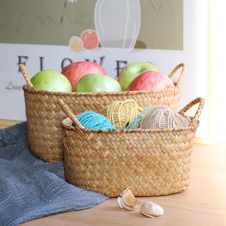 Handwoven Seagrass Storage Basket Bowlift