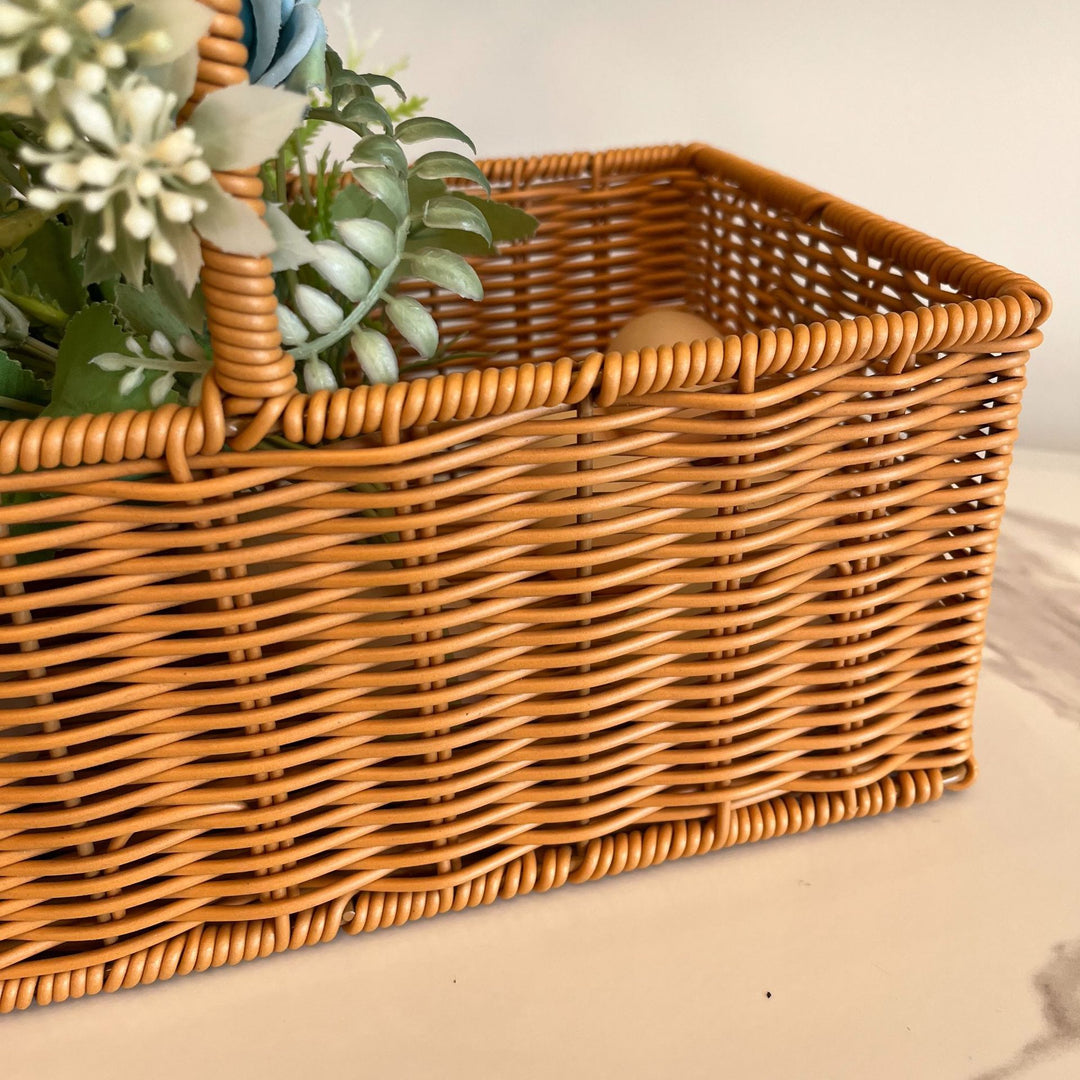 Handwoven Decorative Floral Basket Bowlift