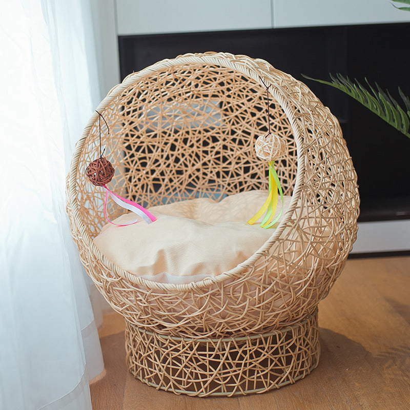 Beef Cat Bed Made of Rattan Bowlift
