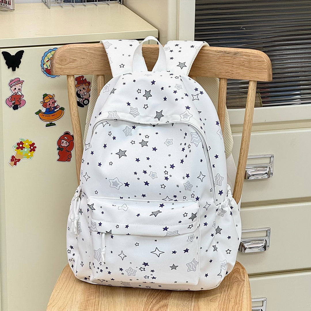 Star-Print Casual Backpack Bowlift