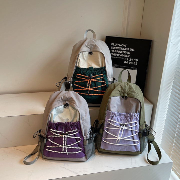 Stylish Leisure Backpack With Practical Outer Pockets Bowlift