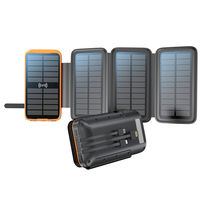 Portable Solar Powerbank with Wireless Charging and LED Lamp Bowlift